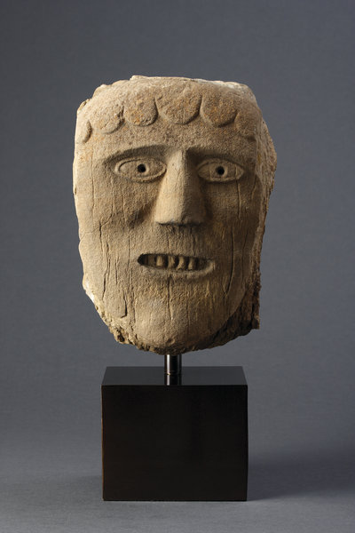 An Ancient British Limestone Celtic Pagan Male Head